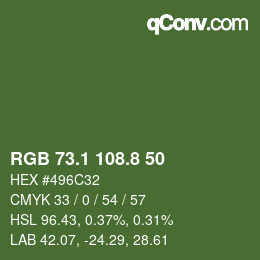 カラーコード: RGB 73.1 108.8 50 | qconv.com