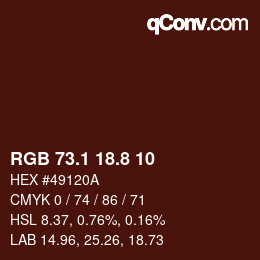 Color code: RGB 73.1 18.8 10 | qconv.com