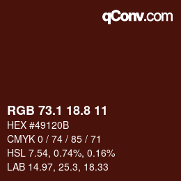 Color code: RGB 73.1 18.8 11 | qconv.com