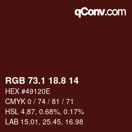 Color code: RGB 73.1 18.8 14 | qconv.com