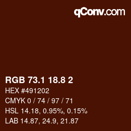 Color code: RGB 73.1 18.8 2 | qconv.com