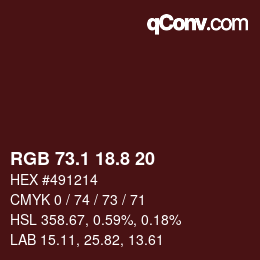 Color code: RGB 73.1 18.8 20 | qconv.com