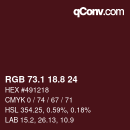 Color code: RGB 73.1 18.8 24 | qconv.com
