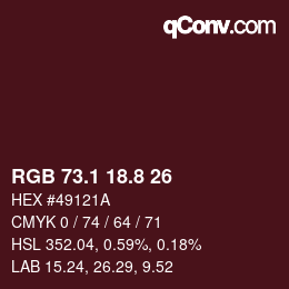 Color code: RGB 73.1 18.8 26 | qconv.com