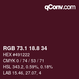 Color code: RGB 73.1 18.8 34 | qconv.com