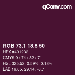 Color code: RGB 73.1 18.8 50 | qconv.com