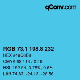 Color code: RGB 73.1 198.8 232 | qconv.com