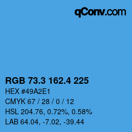 カラーコード: RGB 73.3 162.4 225 | qconv.com