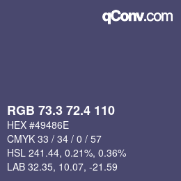 カラーコード: RGB 73.3 72.4 110 | qconv.com