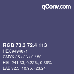 カラーコード: RGB 73.3 72.4 113 | qconv.com