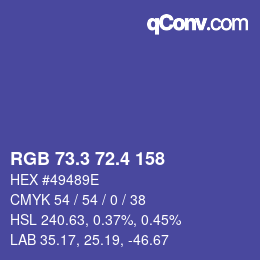 カラーコード: RGB 73.3 72.4 158 | qconv.com