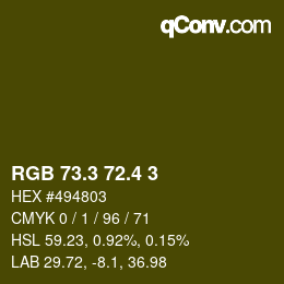 カラーコード: RGB 73.3 72.4 3 | qconv.com
