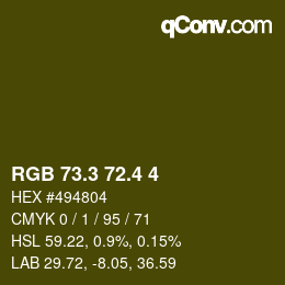 カラーコード: RGB 73.3 72.4 4 | qconv.com