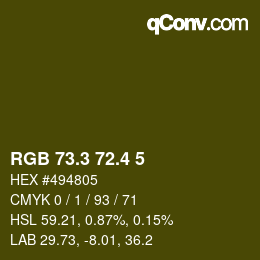 カラーコード: RGB 73.3 72.4 5 | qconv.com