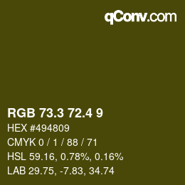 カラーコード: RGB 73.3 72.4 9 | qconv.com