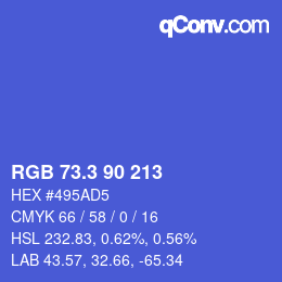 カラーコード: RGB 73.3 90 213 | qconv.com