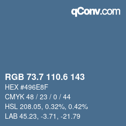 カラーコード: RGB 73.7 110.6 143 | qconv.com