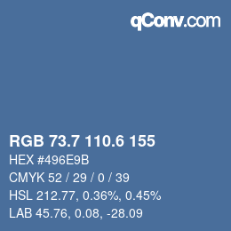 カラーコード: RGB 73.7 110.6 155 | qconv.com