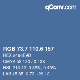 カラーコード: RGB 73.7 110.6 157 | qconv.com