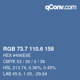 カラーコード: RGB 73.7 110.6 158 | qconv.com