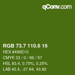 カラーコード: RGB 73.7 110.6 16 | qconv.com
