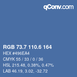 カラーコード: RGB 73.7 110.6 164 | qconv.com