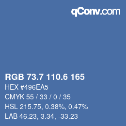 カラーコード: RGB 73.7 110.6 165 | qconv.com