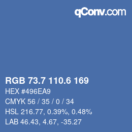 カラーコード: RGB 73.7 110.6 169 | qconv.com