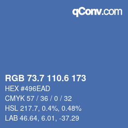 カラーコード: RGB 73.7 110.6 173 | qconv.com