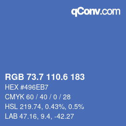 カラーコード: RGB 73.7 110.6 183 | qconv.com