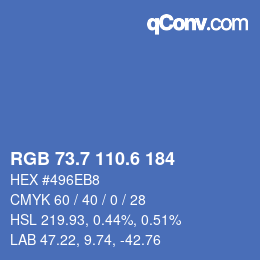 カラーコード: RGB 73.7 110.6 184 | qconv.com