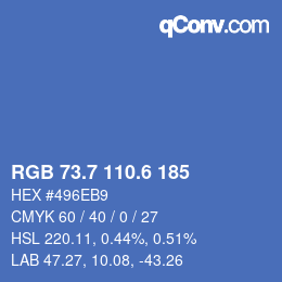 カラーコード: RGB 73.7 110.6 185 | qconv.com