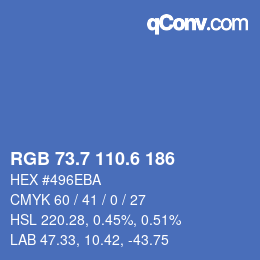 カラーコード: RGB 73.7 110.6 186 | qconv.com