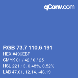 カラーコード: RGB 73.7 110.6 191 | qconv.com