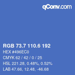 カラーコード: RGB 73.7 110.6 192 | qconv.com