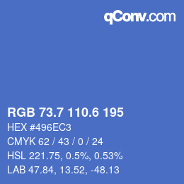 カラーコード: RGB 73.7 110.6 195 | qconv.com
