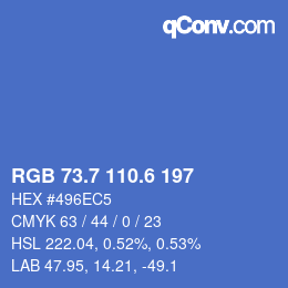 カラーコード: RGB 73.7 110.6 197 | qconv.com