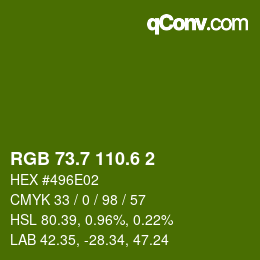 カラーコード: RGB 73.7 110.6 2 | qconv.com