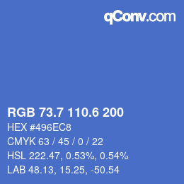 カラーコード: RGB 73.7 110.6 200 | qconv.com