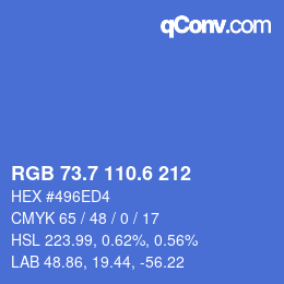 カラーコード: RGB 73.7 110.6 212 | qconv.com