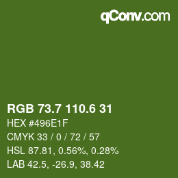 カラーコード: RGB 73.7 110.6 31 | qconv.com