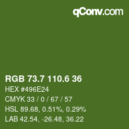 カラーコード: RGB 73.7 110.6 36 | qconv.com