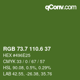 カラーコード: RGB 73.7 110.6 37 | qconv.com