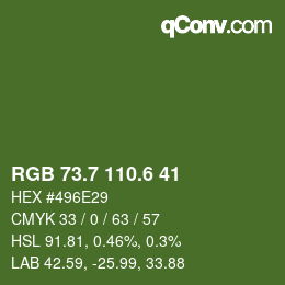 カラーコード: RGB 73.7 110.6 41 | qconv.com