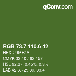 カラーコード: RGB 73.7 110.6 42 | qconv.com