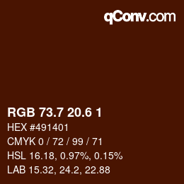 カラーコード: RGB 73.7 20.6 1 | qconv.com