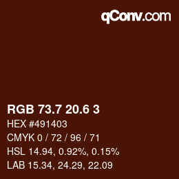 カラーコード: RGB 73.7 20.6 3 | qconv.com