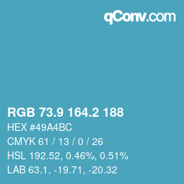 Color code: RGB 73.9 164.2 188 | qconv.com