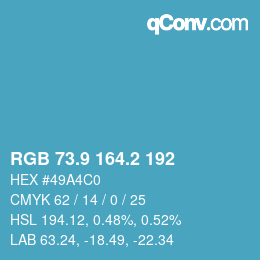 Color code: RGB 73.9 164.2 192 | qconv.com