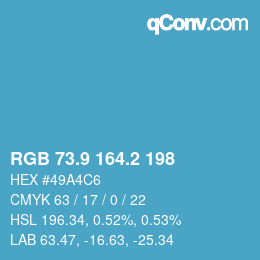 Color code: RGB 73.9 164.2 198 | qconv.com